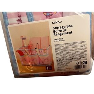Miniso Storage Box Kids OS Pink New Unicorn Fabric 3 Pockets Organizer